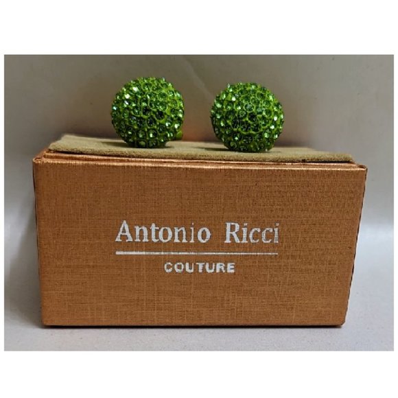 🆕 LIME GREEN STUDDED CUFF LINKS - MEN - Picture 1 of 2